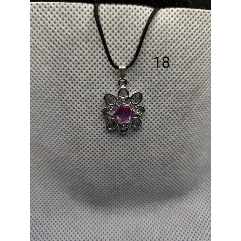 925 Light Purple Rhinestone Pendant
